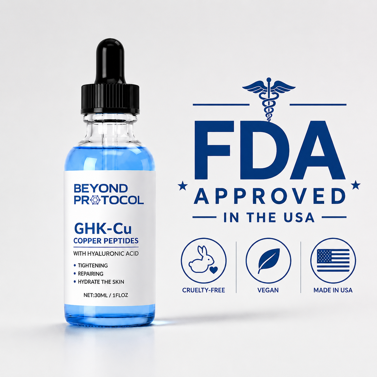 GHK-Cu Copper Peptide Serum - For smooth skin